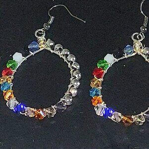 Glass and metal beaded earrings